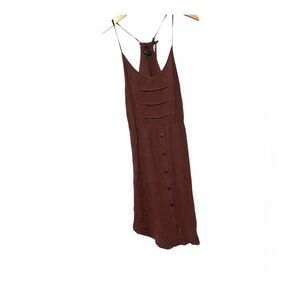 Cokluch Canada linen cotton blend brown dress tie back